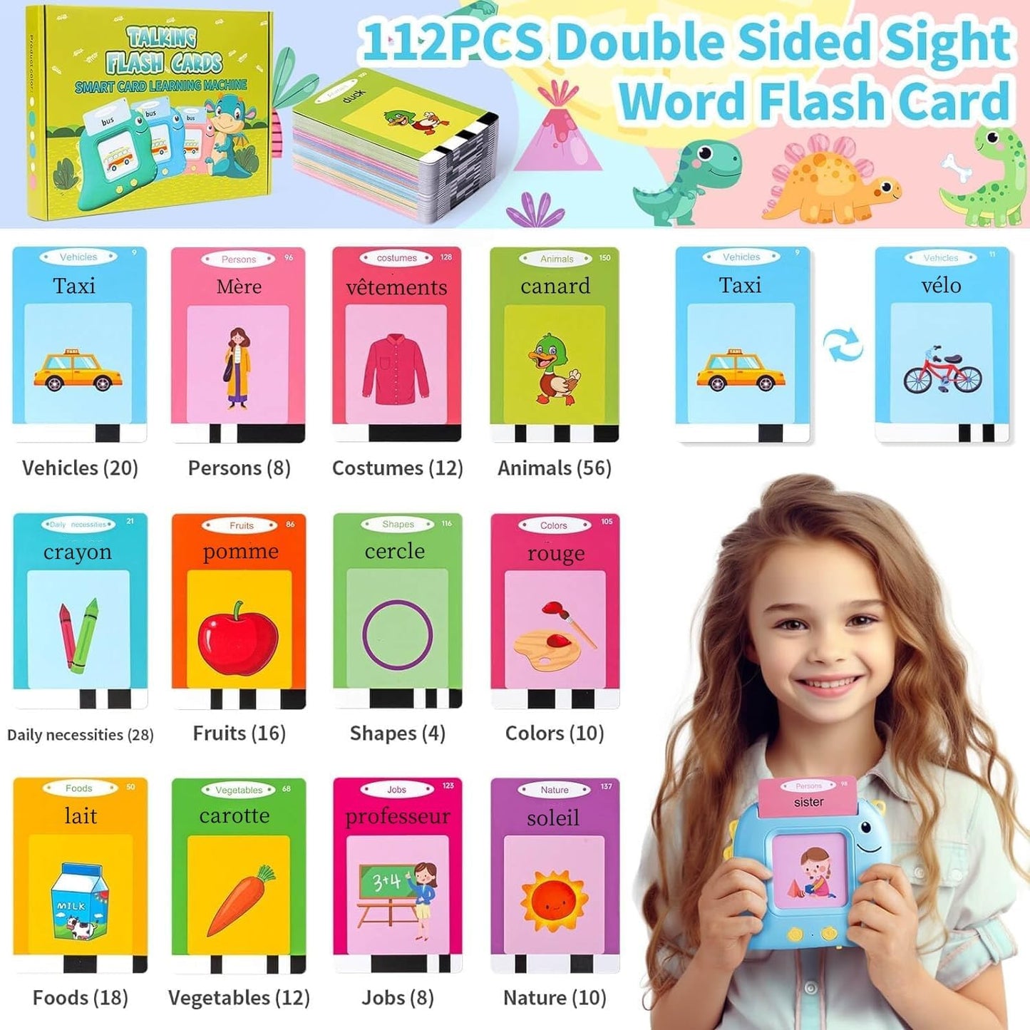 Tarjetas Interactivas Bilingües con Audio – Inglés y Español Aprendizaje Divertido para Niños